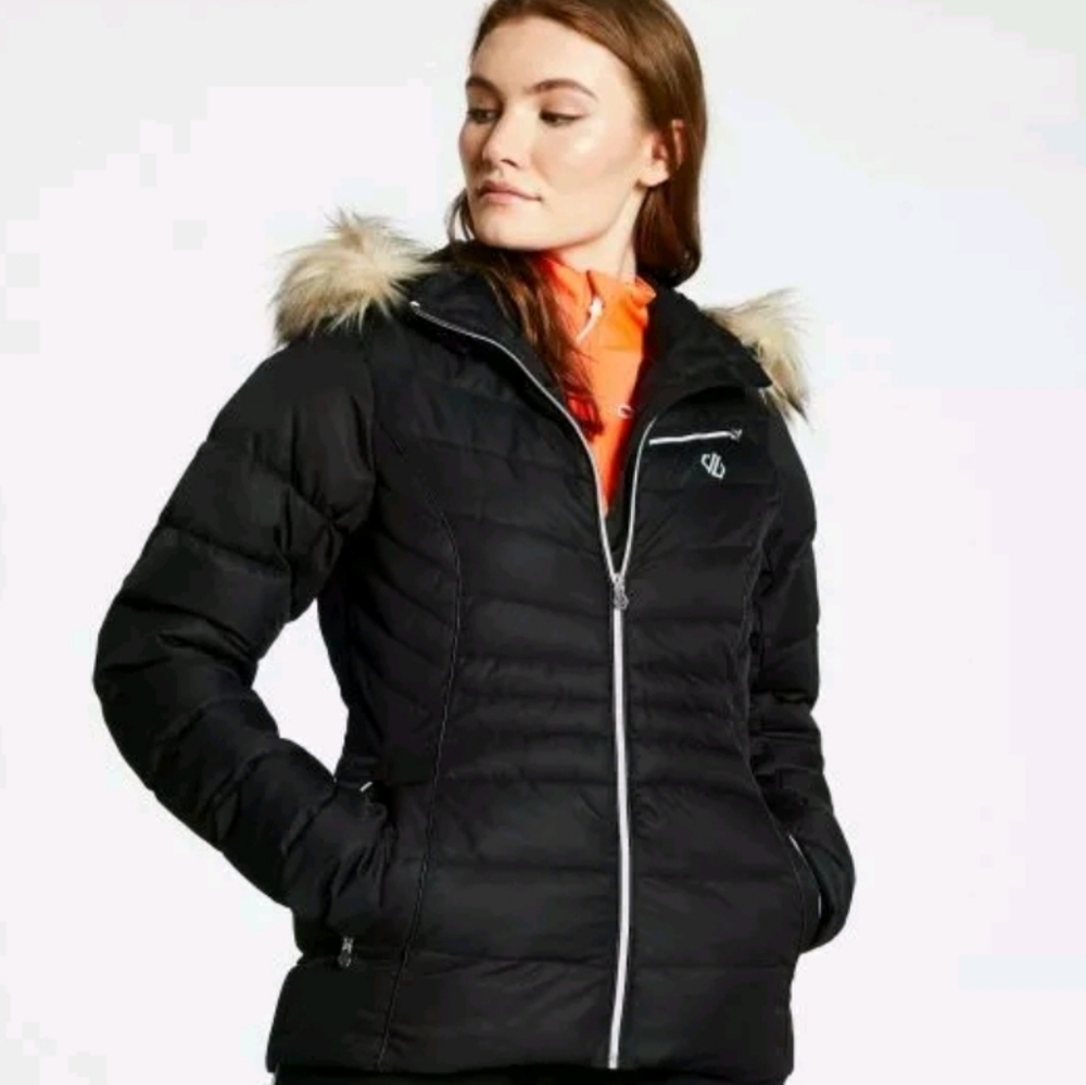 Dare 2 B Glamorize Faux Fur Trim Hooded Ski Jacket NWT